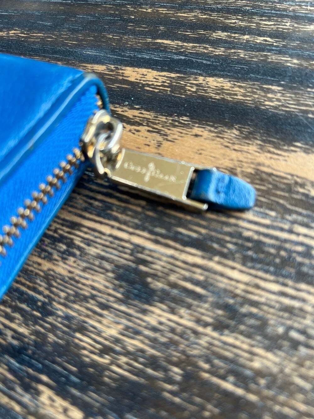 Cole Haan Blue Leather Zip Around Wallet - Picture 4 of 10